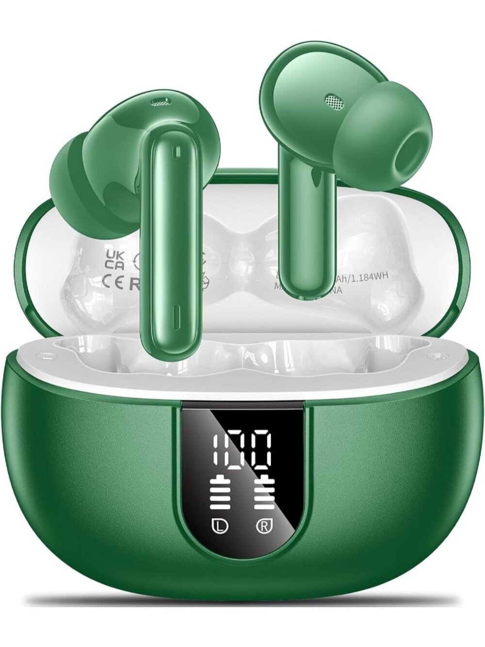Wireless Green HiFi Stereo Noise Canceling 42Hs Playtime Bluetooth 5.3 Earbud